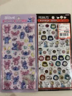 ボンボンドロップシール　スティッチ　ディズニー★スヌーピーmini正規品