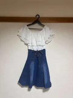 【美品】SPIGA デニムスカートワンピースのサムネイル