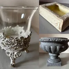 フレンチアンティーク調花器　フラワーベース　3点まとめ売り