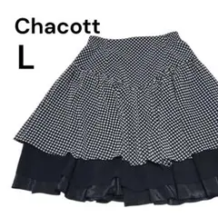 ​チャコット Chacott フレアスカートドット柄 黒 L 社交ダンス【40】のサムネイル