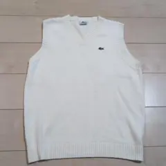 LACOSTE Vネック ニットベスト ホワイト サイズ2のサムネイル
