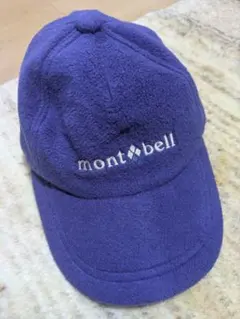 mont-bell フリース帽子 青　キッズ　収納可能なイヤーマフ耳当て付き