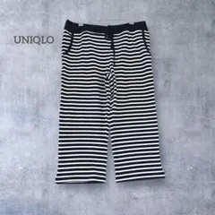 ユニクロ ボーダー ルームパンツ イージーパンツ ウエストゴム 紺 白 XL