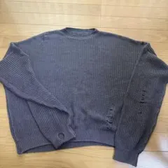美品　KAPITAL キャピタル　ニット　セーター　ダメージ　グレーのサムネイル