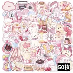 A48　ステッカー　お裾分け　フレークシール　海外　防水　韓国　ピンク　雑貨