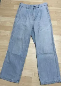 GU バギーデニムスラックス ライトブルー　Sサイズ