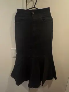 AZUL by moussy ブラック フレアロングスカート