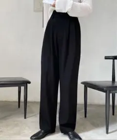 select(ミームセレクト)太ベルトハイウエストカラータックスラックス