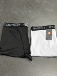 抜群な速乾性！　PRO COMBAT レギンス ブラック ホワイト セット