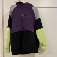 カラーブロック フード付きパーカーZARA