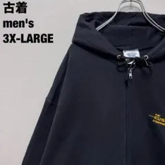 古着 チャンピオン ジップアップ パーカー 企業ロゴ 刺繍 ビッグサイズ 3XL