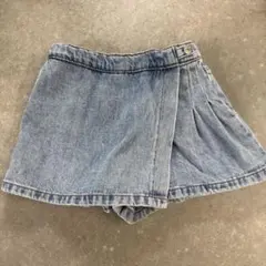 デニム 半ズボン タック入りライトブルー