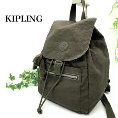 Kipling ナイロン リュック ブラウン ゴリラチャーム付 軽量のサムネイル