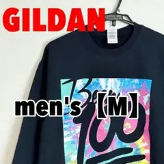 A535【GILDAN】プリントスウェット【M】ブラック