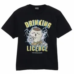くりまんじゅう Tシャツ DRINKING LICENCE ブラック Lサイズ