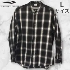 TIGORA ティゴラ チェック柄 ポケット付き 長袖シャツ Lサイズ