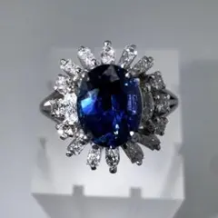 K18 天然サファイア5.97ct ダイヤモンド0.46ct リング 鑑別書付 - メルカリ