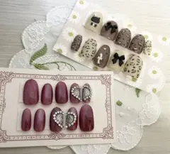 【まとめ売り】ハンドメイド　ネイルチップ　マグネットネイル　猫ネイル