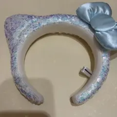 USJ ユニバ　カチューシャ　キティ　白　スパンコール