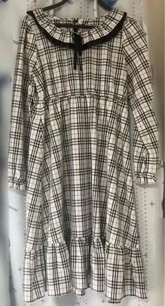 HONEY CINNAMON チェック柄ロングワンピース