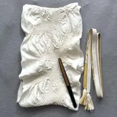 礼装用　帯締め帯揚げ末広セット　絞り　黒留袖　和装小物