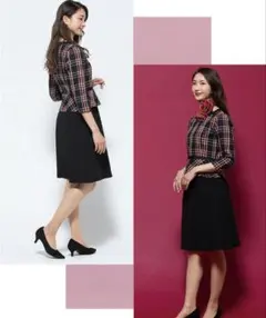 ワンピース 事務服 アンジョア enjoie Lサイズ　ネイビー　11号 ワンピース 事務服 アンジョア enjoie Lサイズ ネイビー 11号 - メルカリ