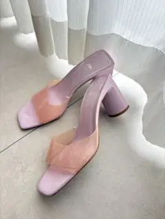 ZARA★クリアストラップ ミュール サンダル ピンク