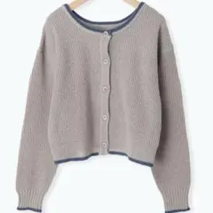 【未使用】Samansa Mos2 blue 前後2way配色ニットカーディガン