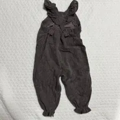 ブラウン コーデュロイ オーバーオール フリル付き　90cm 韓国子供服