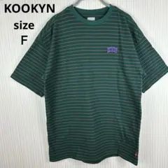 KOOKYN ボーダーTシャツ ニット 半袖 ストライプ ゆったり トップス Ｆ