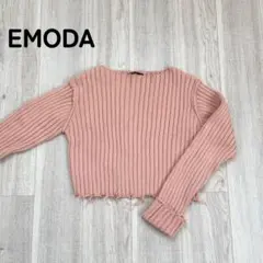 EMODA ワイドロールクラッシュニット ピンク