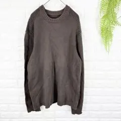 ビクトリノックス【M】長袖綿ニット セーター ブラウン ハドメ 古着 菅田将暉のサムネイル