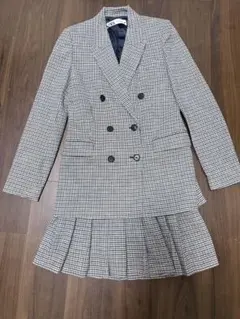 ZARAチェック柄ダブルブレストセットアップ
