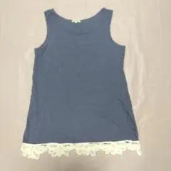 3can4on タンクトップ ブルー レース裾のサムネイル