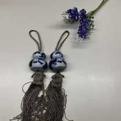 染付 磁器製 房飾り 2個セット 風鎮