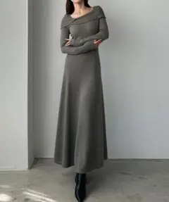 Loure グレー ロングニットワンピース 新品タグ付き