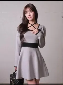 LIPSERVICE ミニワンピース グレー