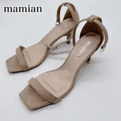 美品 mamian スクエアトゥサンダル LL 24.5相当 ベージュ 日本製のサムネイル