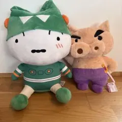 クレヨンしんちゃんのシロとぶりぶりざえもんのぬいぐるみ
