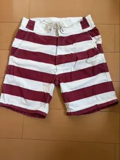 BEAMS HEART 赤と白のストライプショートパンツ S