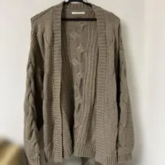 RETRO GIRL ベージュ ニットカーディガン　M