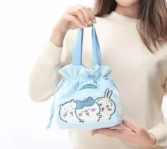 【台湾限定】ちいかわ キャラクター巾着バッグ ブルー【レア】