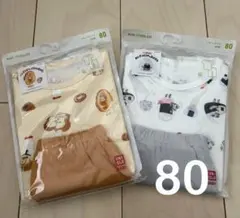 ユニクロ パンどろぼう おにぎりぼうや 半袖 パジャマ 2点セット80