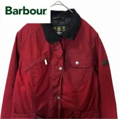 Barbour 内キルティング ジャンパーブルゾン 赤 バブアー　フルジップ
