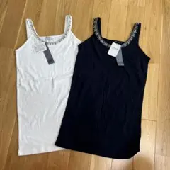JEANASIS ビーズ装飾 キャミソール 2枚セット