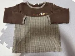 ファミリア familiar トップス ブラウン チェック100