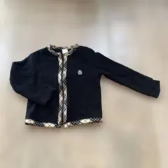 [美品]黒いリブ編みカーディガン　90〜95