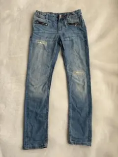 H&Mライトブルースキニーパンツ ダメージ加工