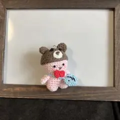 ピンクのうさぎの編みぐるみ