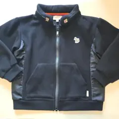 ポールスミスベビー パーカー 100 黒 フード収納 異素材 ワンポイント刺繍